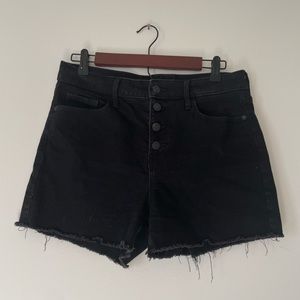 Black high rise shorts